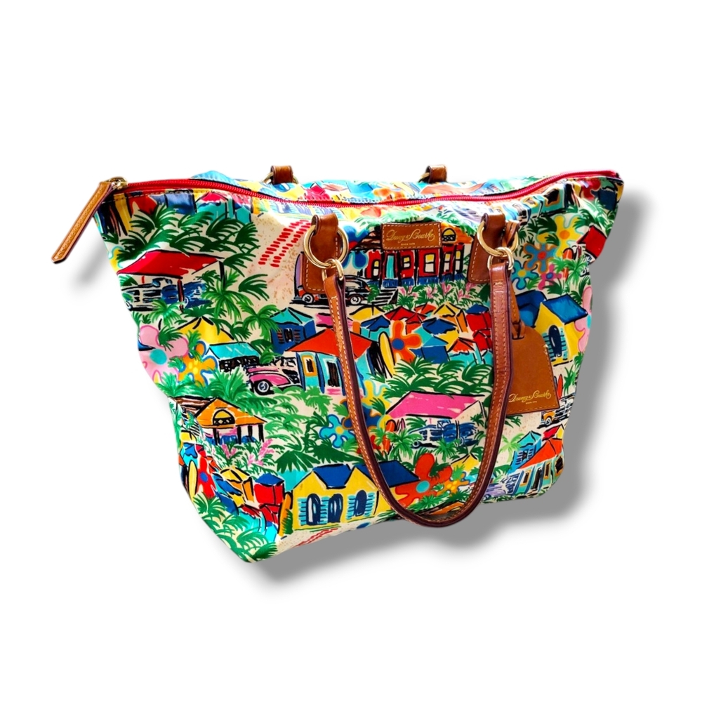 ✨️HP✨️Dooney & Bourke | Large Colorful "Sandbar" Tropical Vacation Tulip Tote - Picture 2 of 16